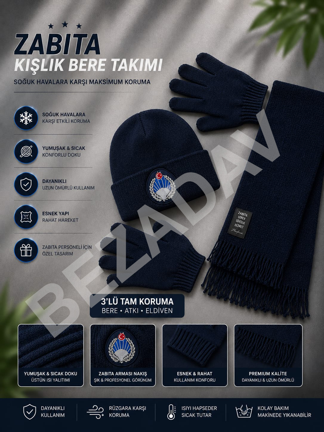 Zabıta Kışlık Bere Takımı