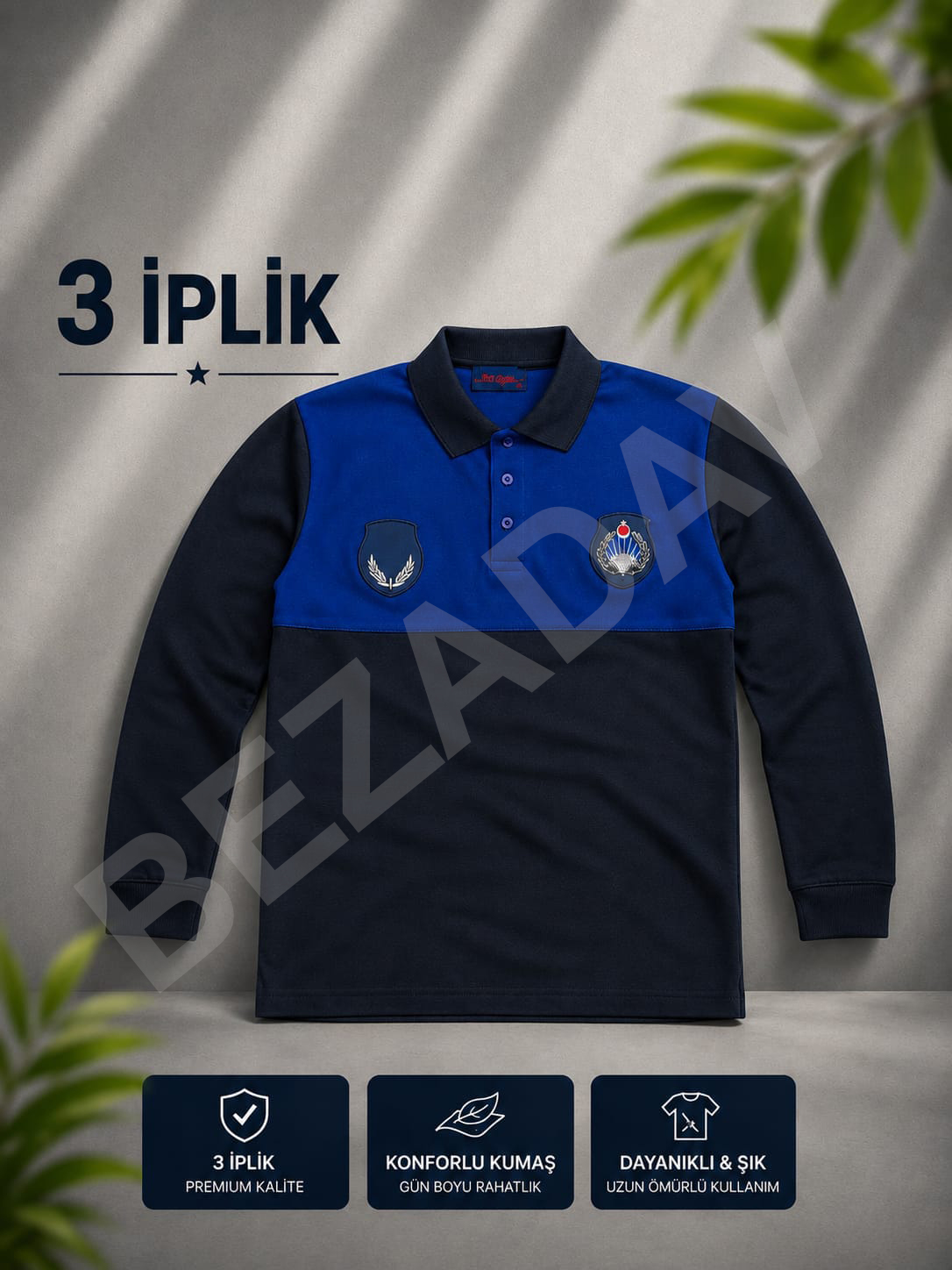 Zabıta Polo Yaka Uzun Kol T-Shirt
